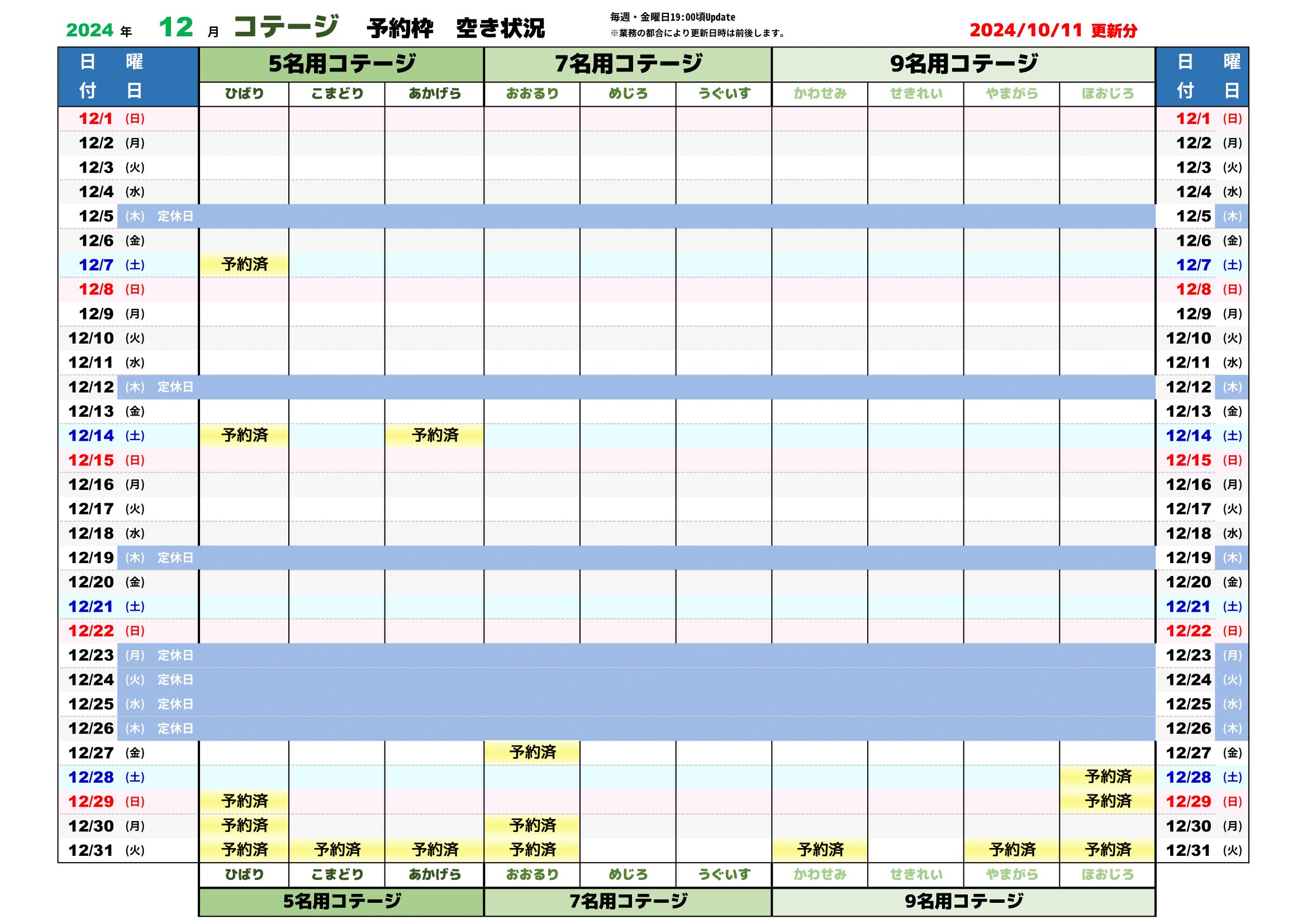 予約状況