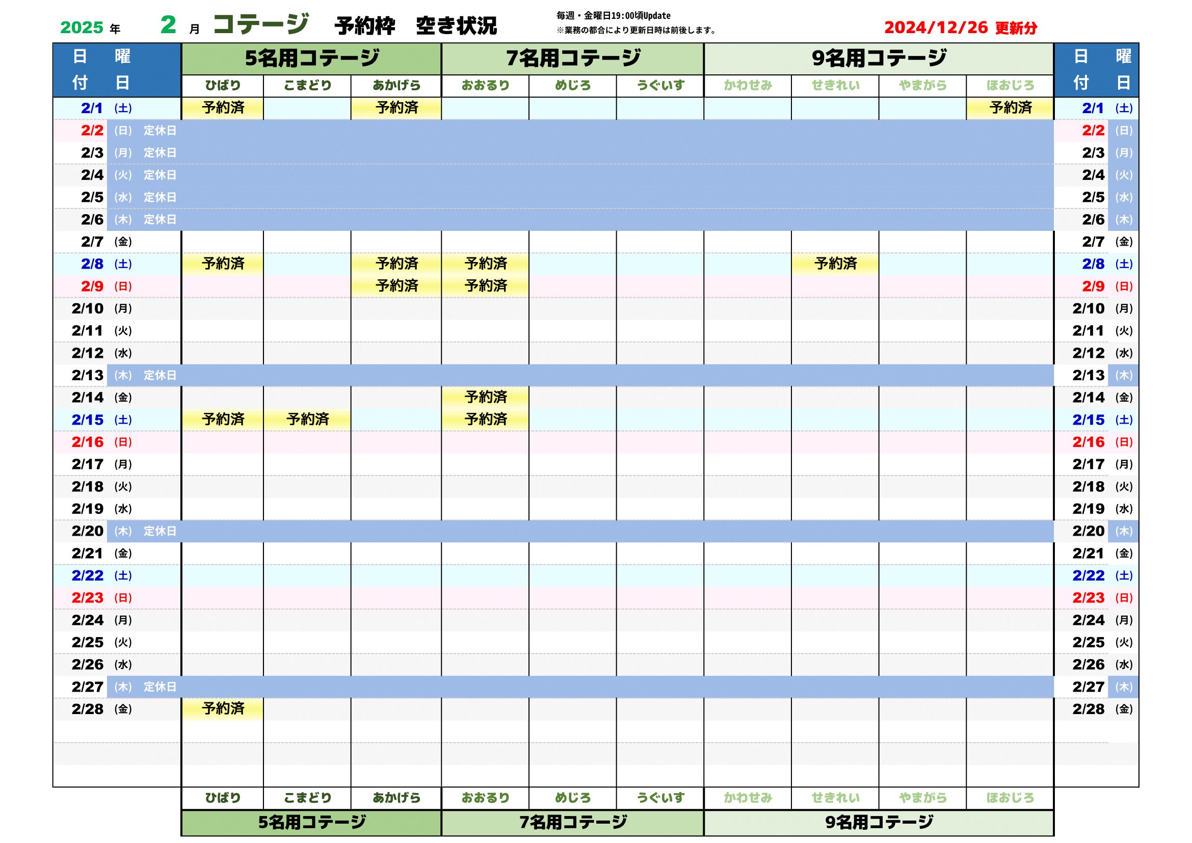 予約状況