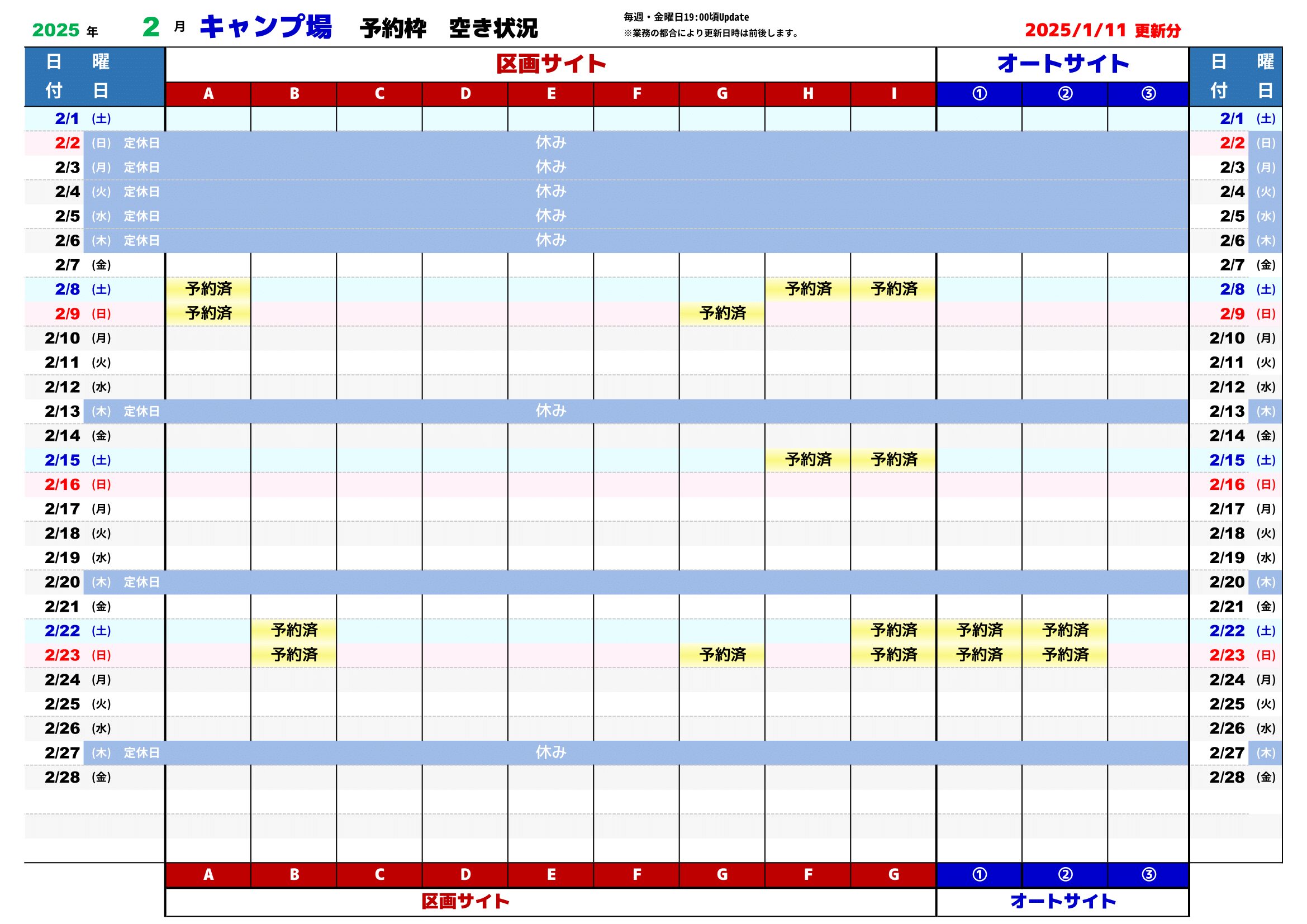 reservation list