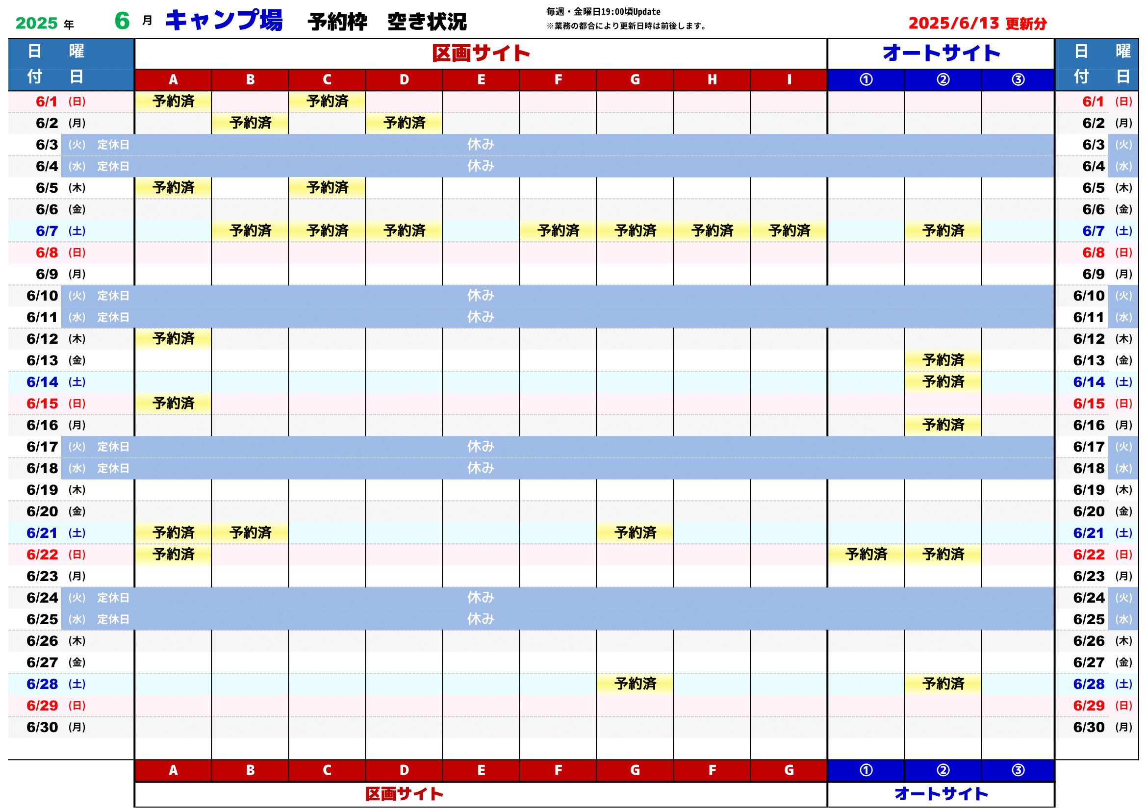 予約状況