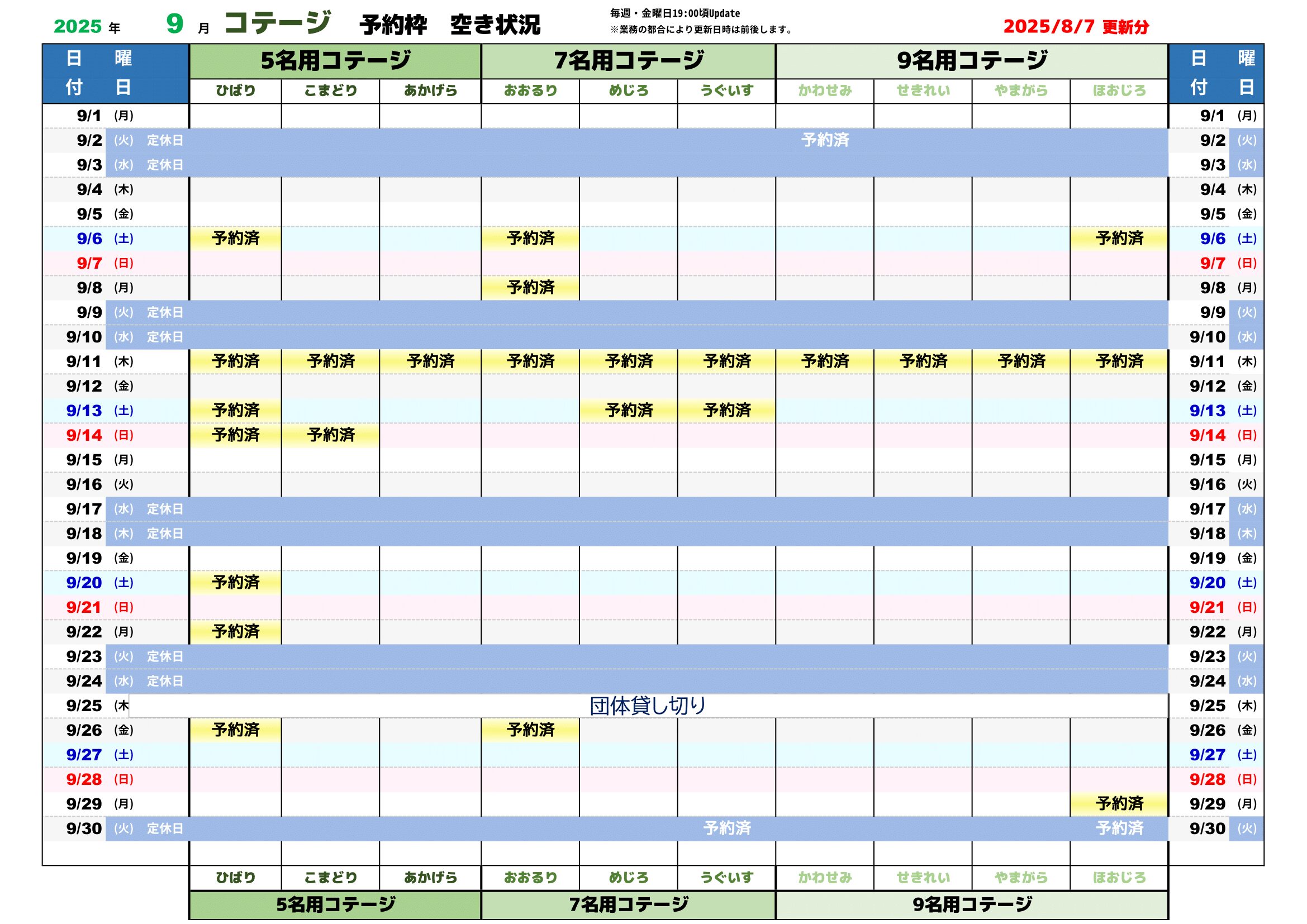 予約状況