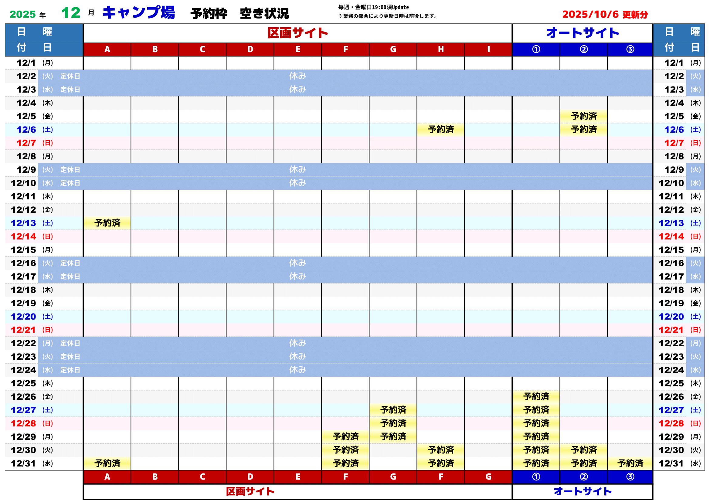 予約状況