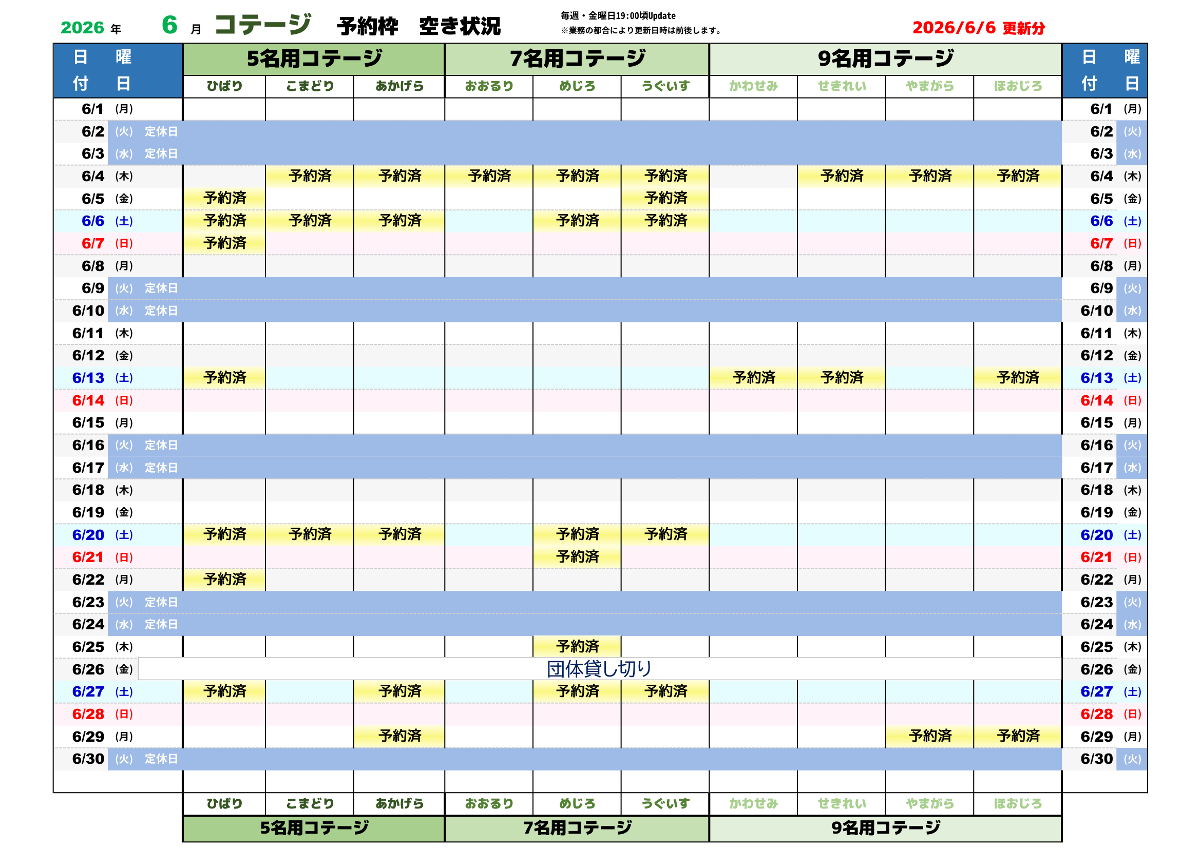 予約状況