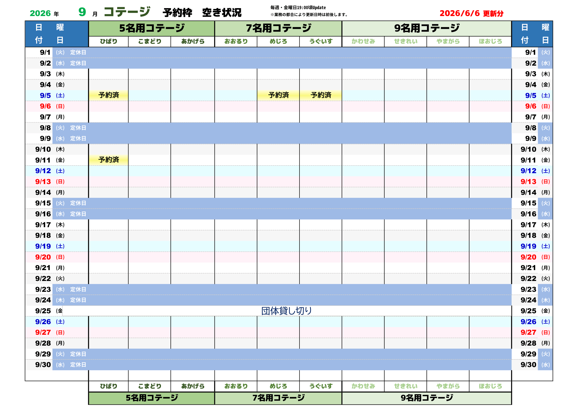 予約状況