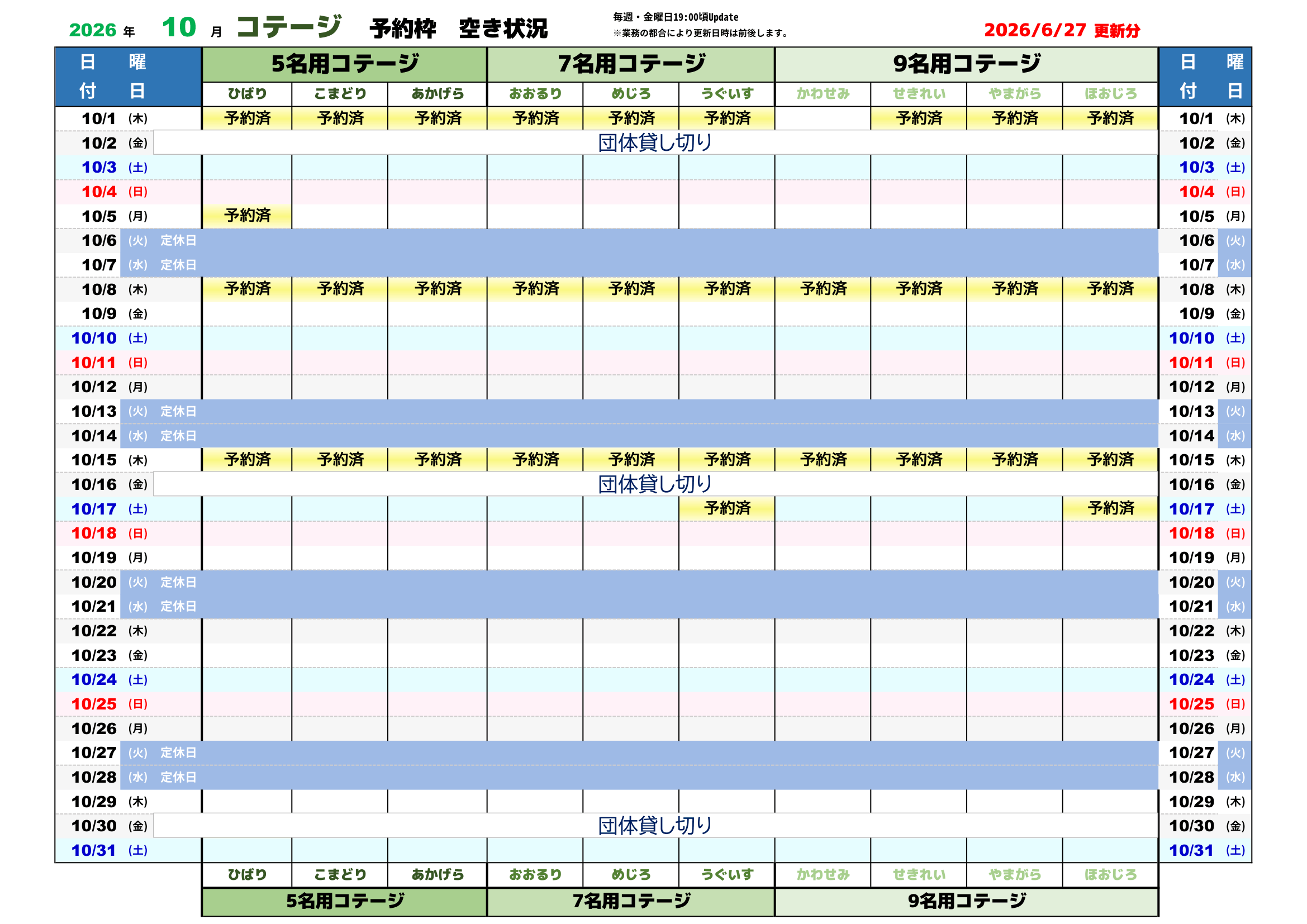 予約状況