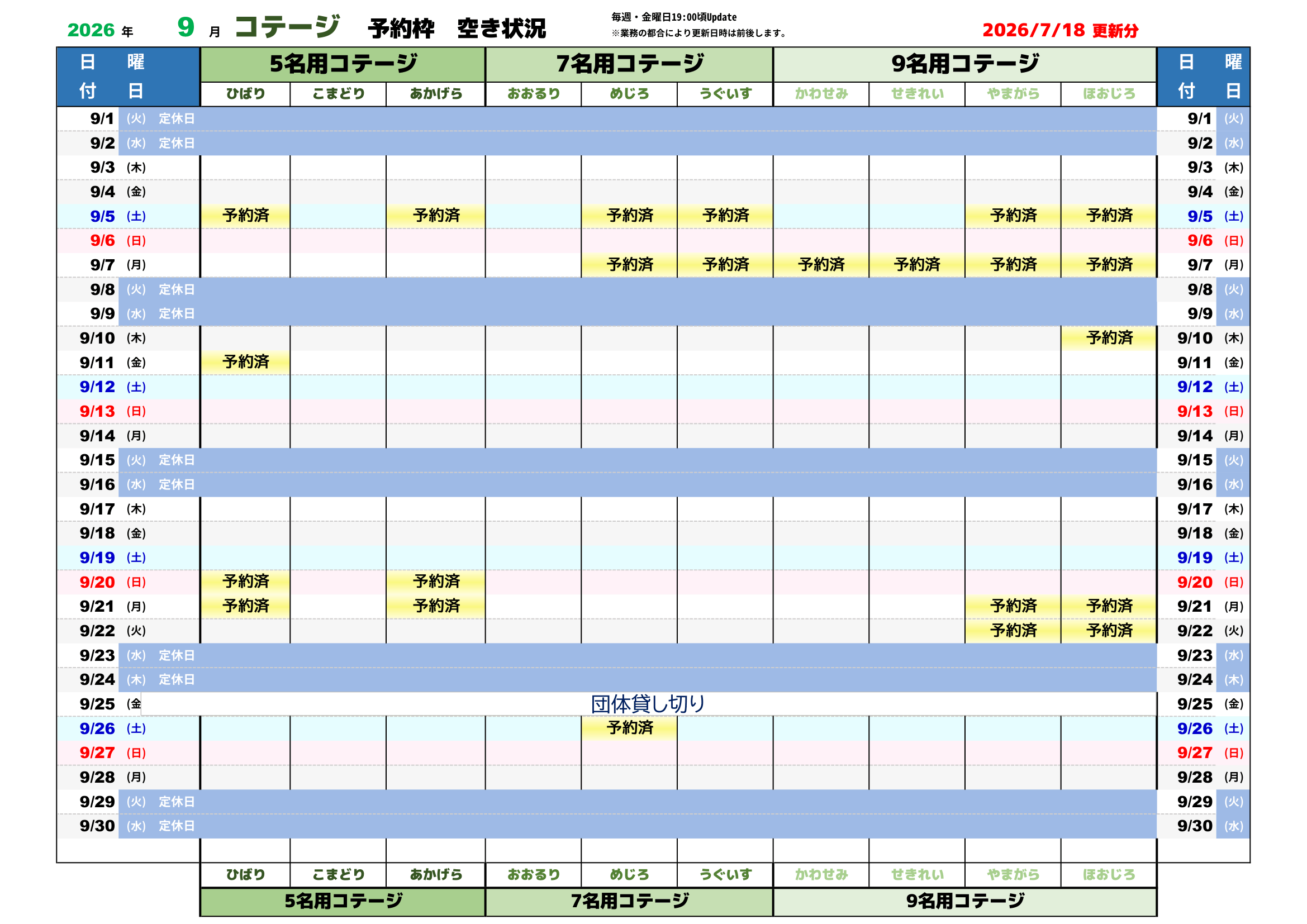 予約状況