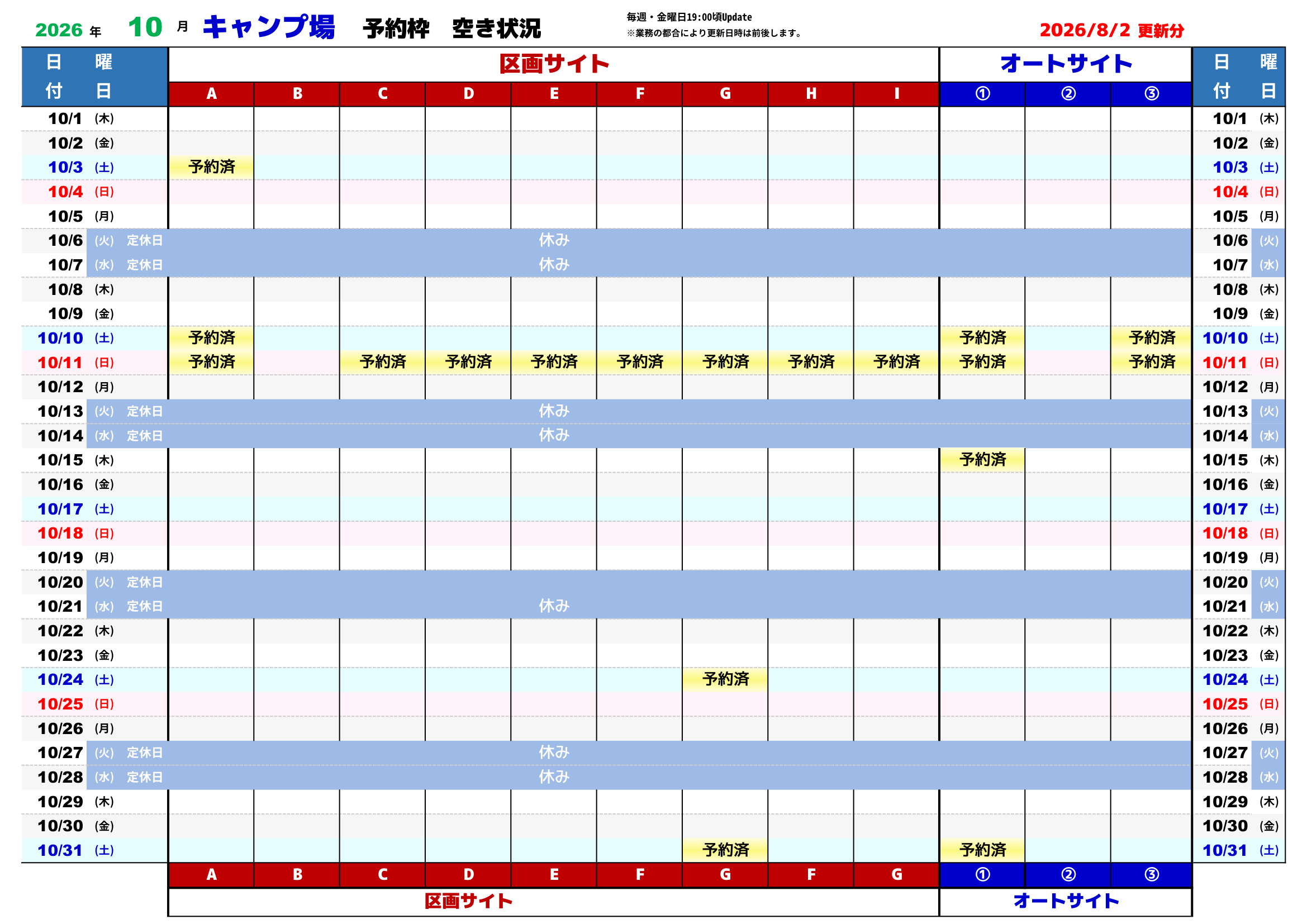 予約状況