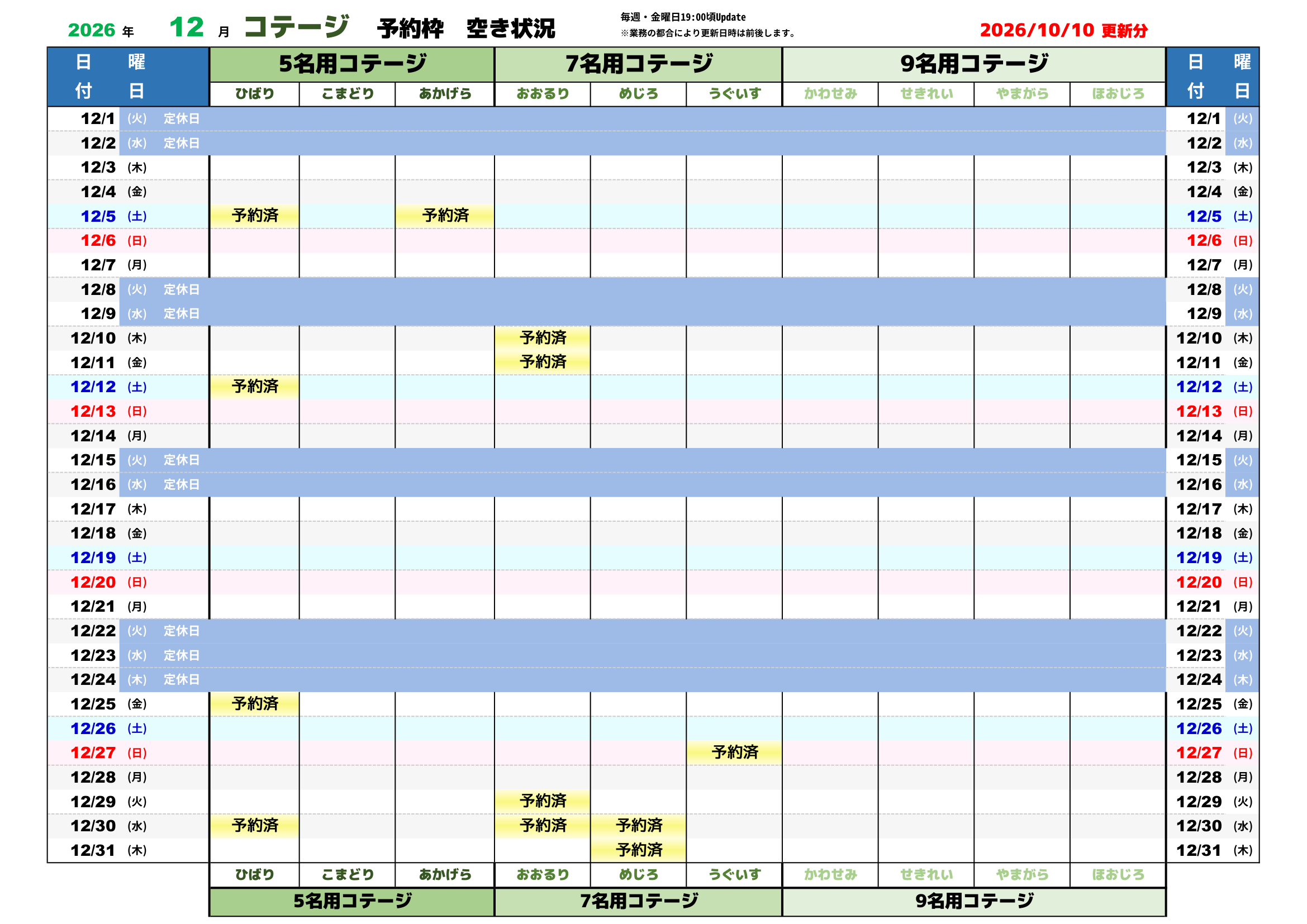 予約状況